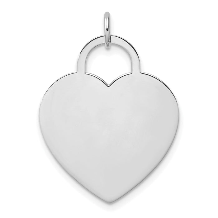 14k White Gold Heart Disc Charm-K167