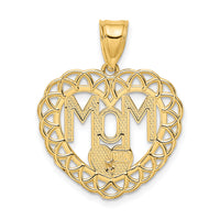 14k Two-tone MOM in Heart Frame Charm-K1700