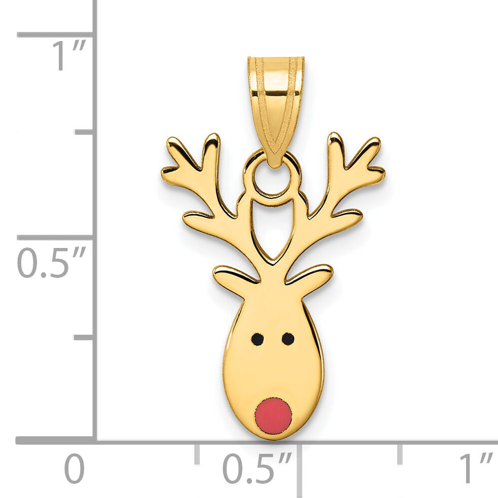 14k Enameled Reindeer Charm-K1749