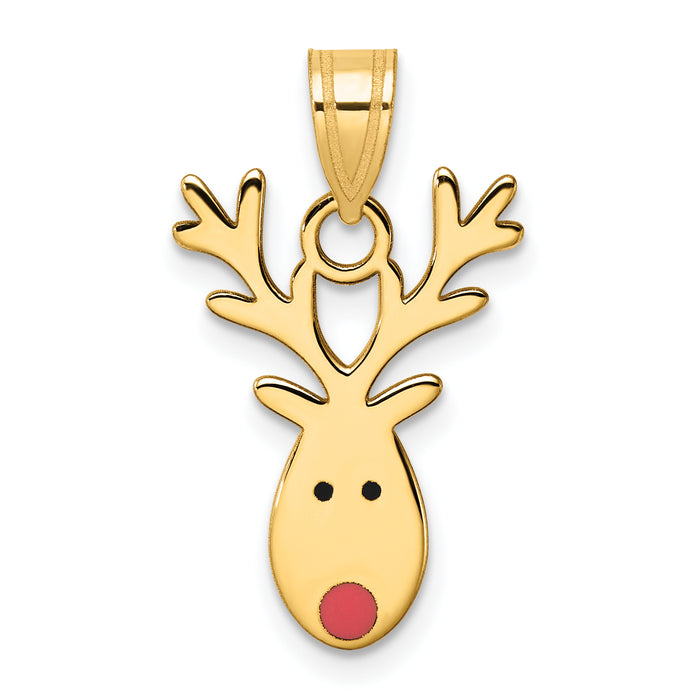 14k Enameled Reindeer Charm-K1749
