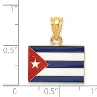 14k Enameled Cuba Flag Pendant-K1765