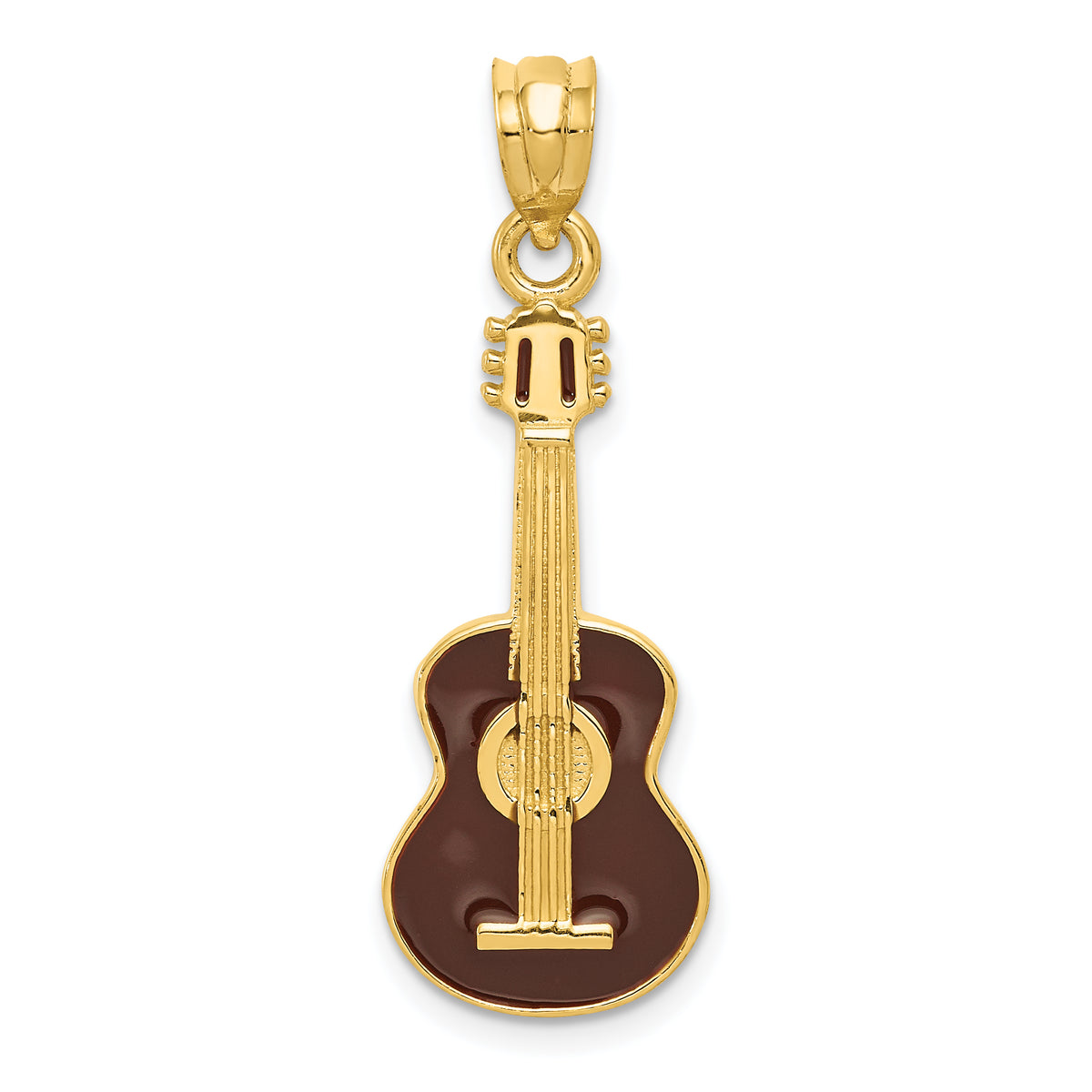 14k Enameled Guitar Pendant-K1790
