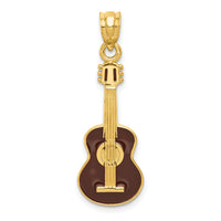 14k Enameled Guitar Pendant-K1790