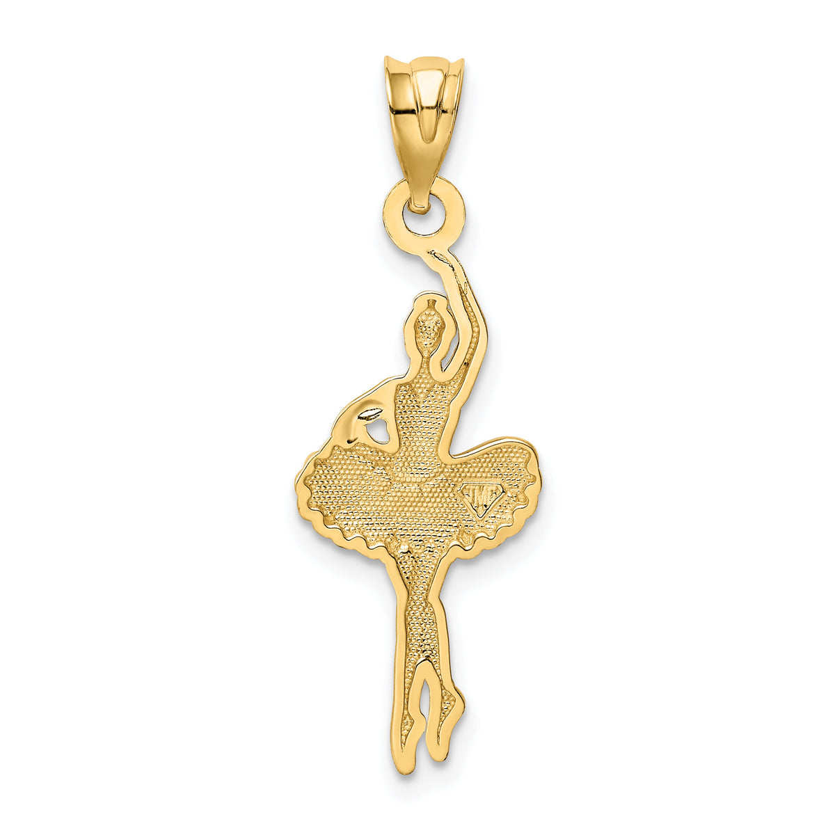 14k Pink Enameled Ballerina Pendant-K1791