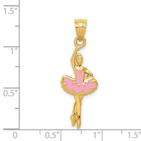 14k Pink Enameled Ballerina Pendant-K1791