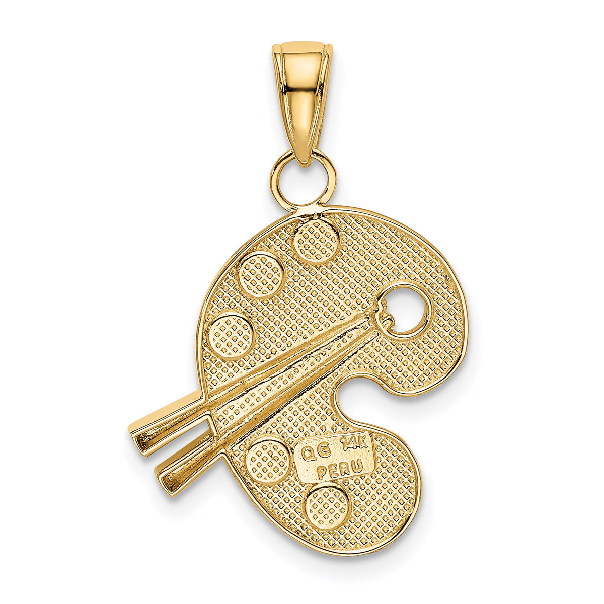 14k Enameled Artist Palette Pendant-K1792