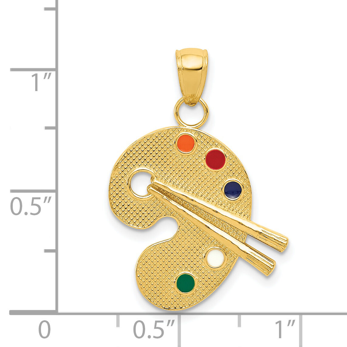 14k Enameled Artist Palette Pendant-K1792