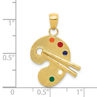 14k Enameled Artist Palette Pendant-K1792