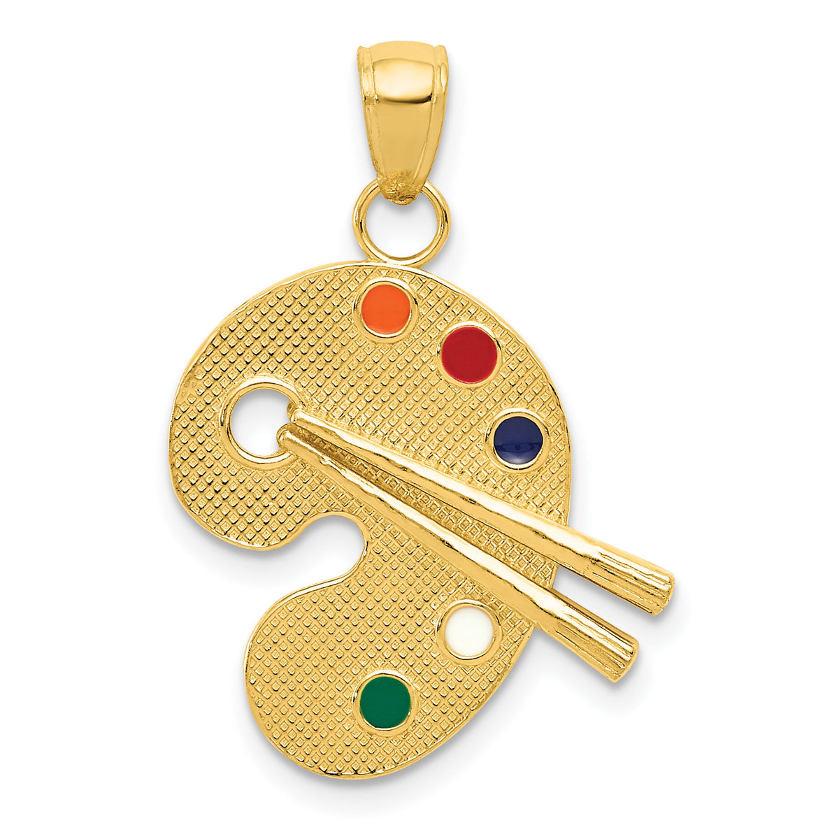 14k Enameled Artist Palette Pendant-K1792