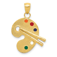 14k Enameled Artist Palette Pendant-K1792