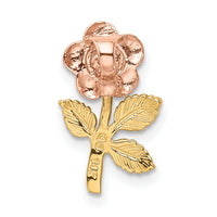14k Two-tone Mini Pink Rose Flower Chain Slide-K1806