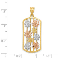 14k Two-tone w/White Rhodium Framed Daisy Pendant-K1807