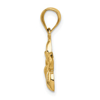 14k Polished Small Cut-out Plumeria Pendant-K1809