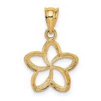 14k Polished Small Cut-out Plumeria Pendant-K1809