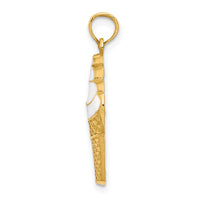 14k Enameled Vanilla Ice Cream Cone Pendant-K1812