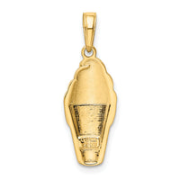 14k Enameled Vanilla Ice Cream Cone Pendant-K1812