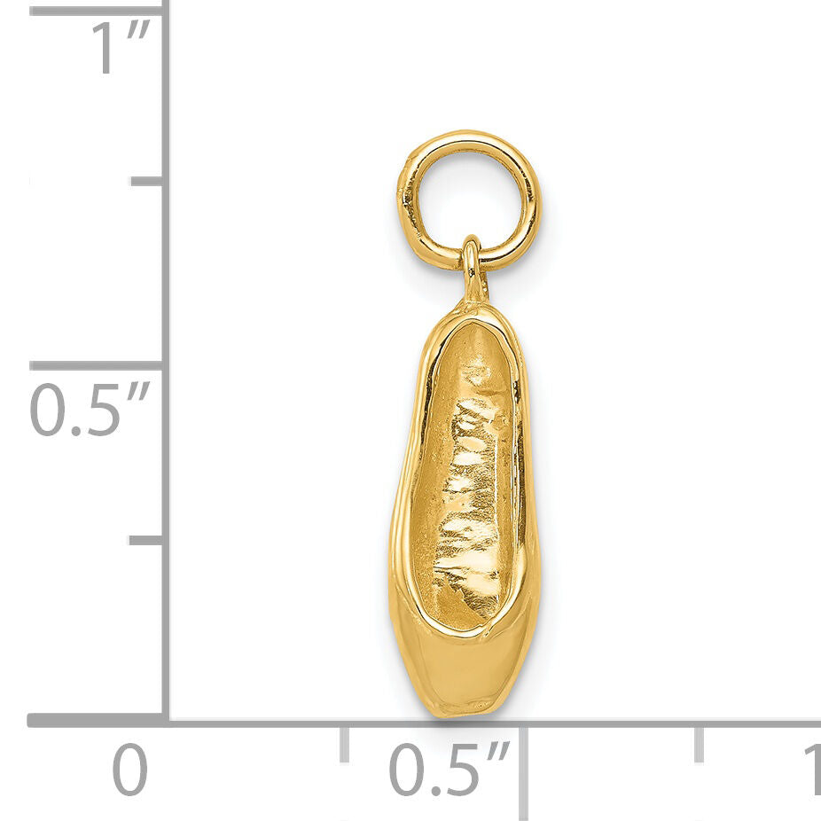14k 3-D Ballet Slipper Pendant-K1838