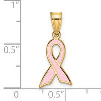 14k Small Enameled Awareness Ribbon Pendant-K1841