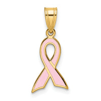14k Small Enameled Awareness Ribbon Pendant-K1841
