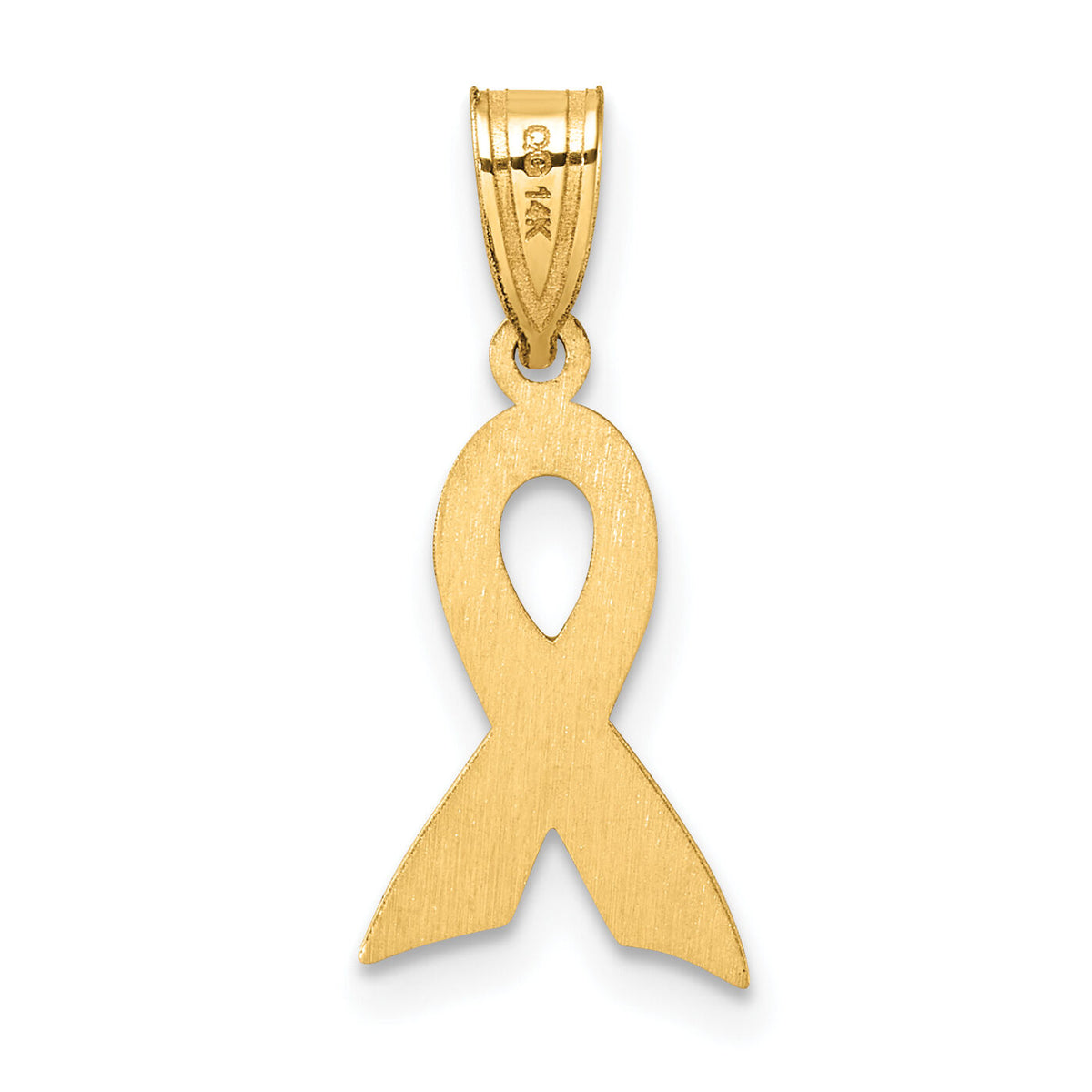 14k Small Yellow Enameled Awareness Ribbon Charm-K1842