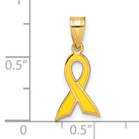 14k Small Yellow Enameled Awareness Ribbon Charm-K1842