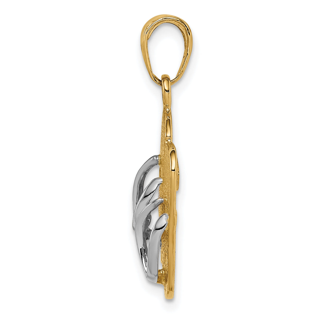 14K and Rhodium Large Double Flip-Flop Pendant-K1855