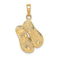 14K and Rhodium Large Double Flip-Flop Pendant-K1855