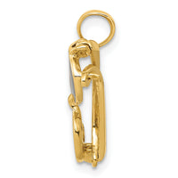 14k 3-D Black Enameled Moveable Sunglasses Pendant-K1868