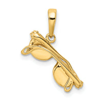 14k 3-D Black Enameled Moveable Sunglasses Pendant-K1868