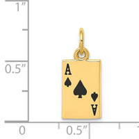 14k Enameled Ace of Spades Card Charm-K1874