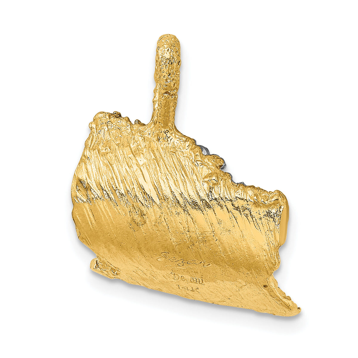 14K & Rhodium 3-D Surfer In Wave Charm-K1880