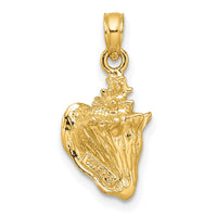 14k Enameled 3-D Conch Shell Pendant-K1899