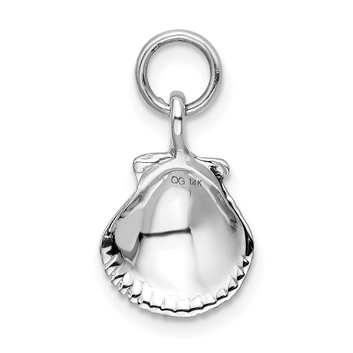 14k White Gold Seashell Pendant-K1901