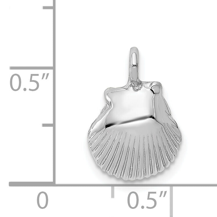 14k White Gold Seashell Pendant-K1901