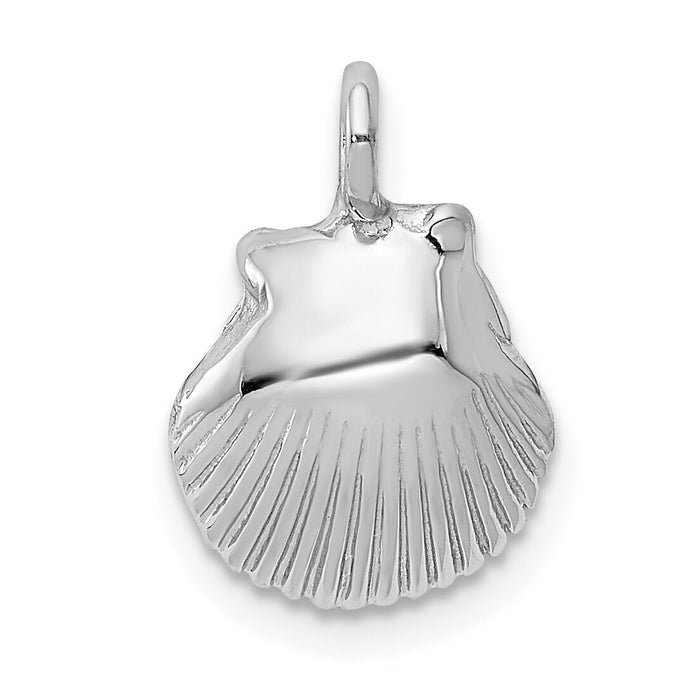 14k White Gold Seashell Pendant-K1901