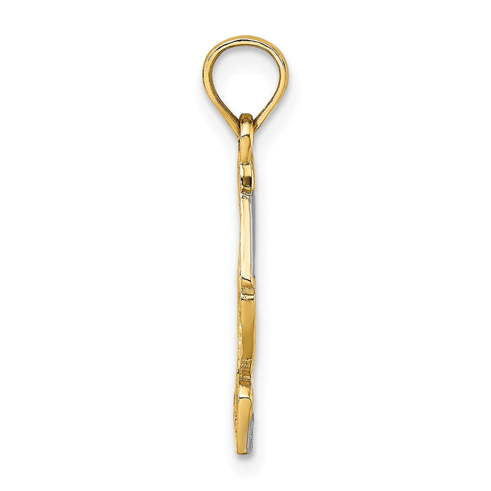 14K and Rhodium Pelican Standing Charm-K1906