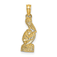 14K and Rhodium Pelican Standing Charm-K1906