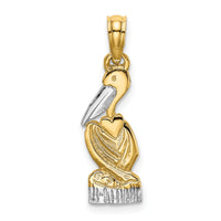 14K and Rhodium Pelican Standing Charm-K1906