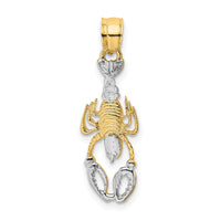 14K with White Rhodium Lobster Charm-K1916