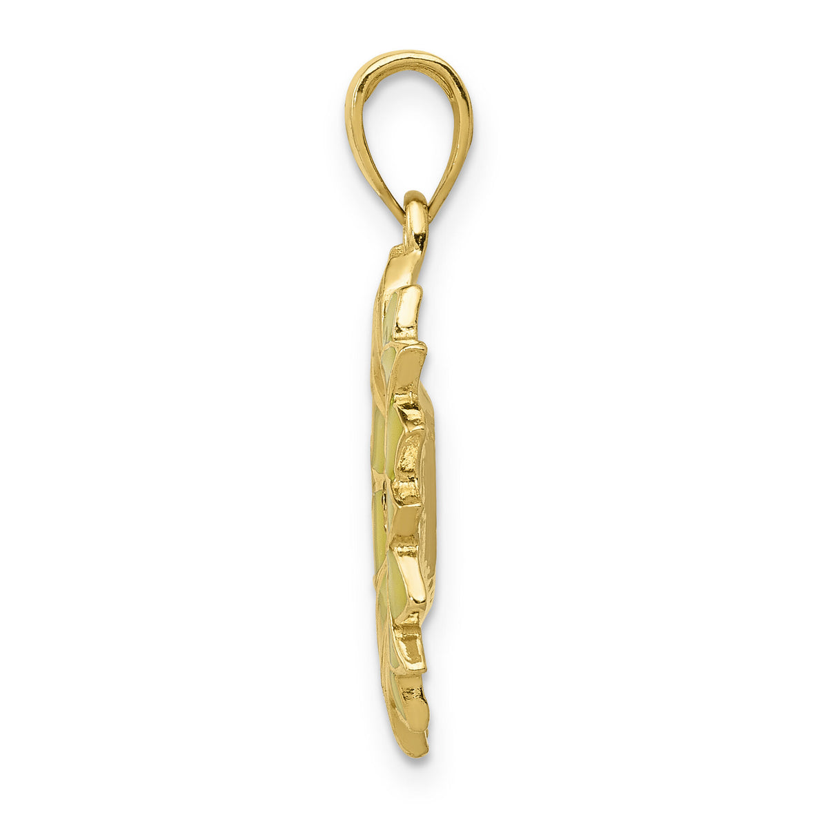 14k Enameled Yellow Sunflower Pendant-K1965