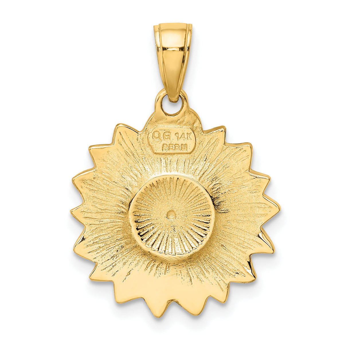 14k Enameled Yellow Sunflower Pendant-K1965