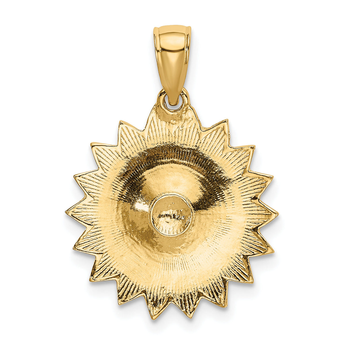 14k Enameled White Daisy Flower Pendant-K1967