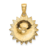 14k Enameled White Daisy Flower Pendant-K1967