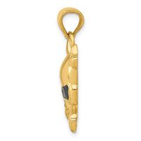 14k Enameled Skull Pendant-K1994