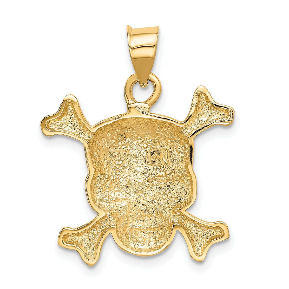 14k Enameled Skull Pendant-K1994