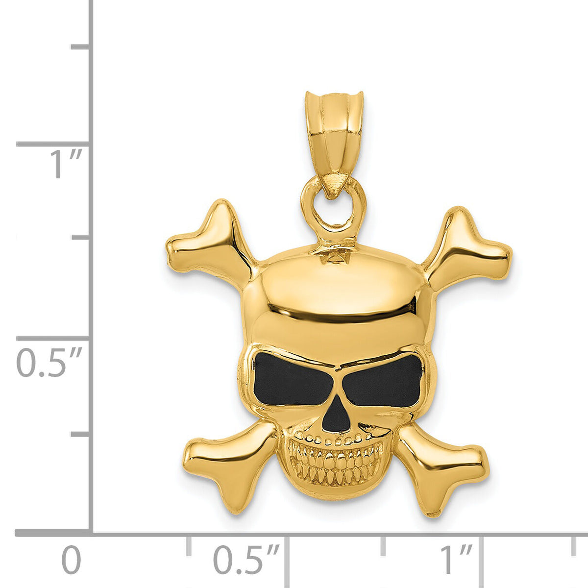 14k Enameled Skull Pendant-K1994