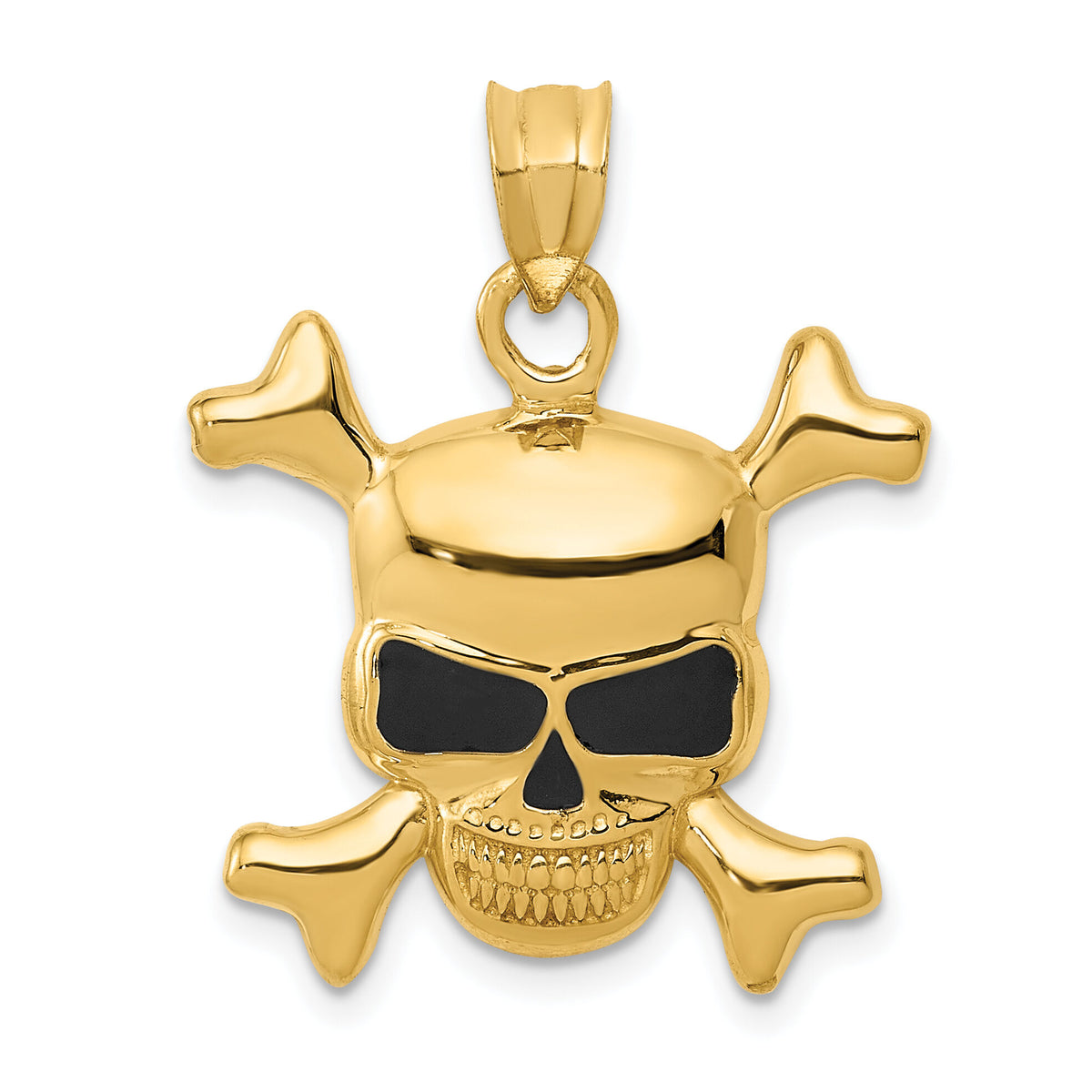 14k Enameled Skull Pendant-K1994