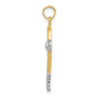 14k w/Rhodium Polished Tennis Racquet Pendant-K1995