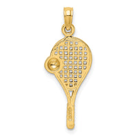 14k w/Rhodium Polished Tennis Racquet Pendant-K1995