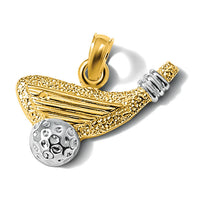 14k Rhodium Golf Club and Ball Charm-K1998